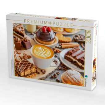 Produktbild: CALVENDO Puzzle Cappuccino mit Kuchen und Schokoladengeb&auml;ck | 2000 Teile Lege-Gr&ouml;&szlig;e 90x67cm Foto-Puzzle f&uuml;r gl&uuml;ckliche Stunden
