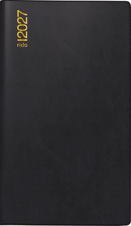 Produktbild: rido/id&eacute; 7012212907 Taschenkalender Mod. TM 17/contacter 2027 A6 quer, Kunststoff, schwarz