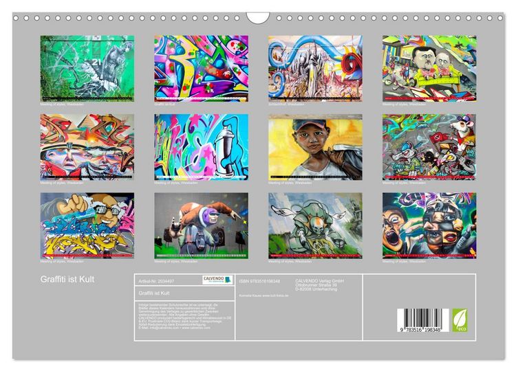 Produktbild: Graffiti ist Kult (Wandkalender 2026 DIN A3 quer), CALVENDO Monatskalender