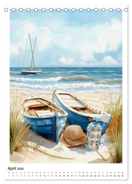 Produktbild: Maritimes Vergn&uuml;gen am Strand (Tischkalender 2026 DIN A5 hoch), CALVENDO Monatskalender