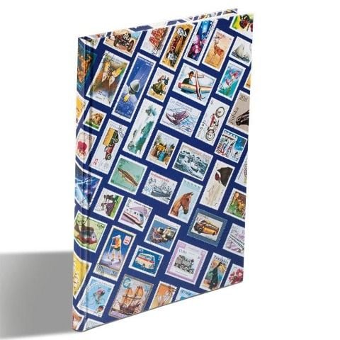 Produktbild: Briefmarken Einsteckbuch HOBBY, 16 wei&szlig;e Seiten, Einband mit Breifmarkenmotiven, DIN A 4