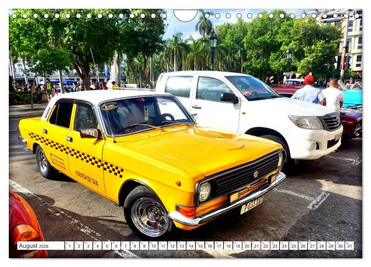 Produktbild: CUBA TAXIS - Havannas gelbe Flotte (Wandkalender 2026 DIN A4 quer), CALVENDO Monatskalender