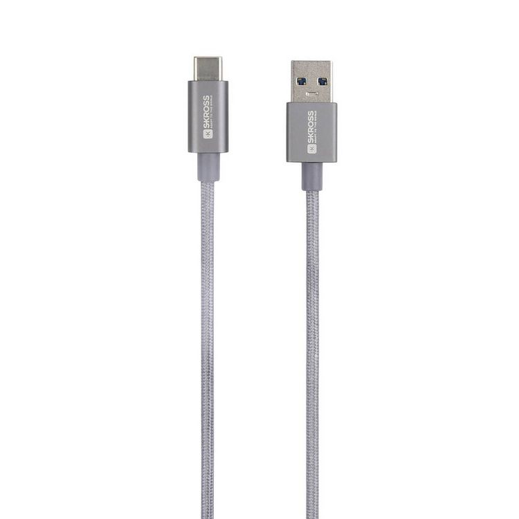 Produktbild: Skross USB-Kabel USB 3.2 Gen1 USB-A Stecker 1.20 m Spacegrau Rund, Flexibel, Stoff-Ummantelung SKCA0012A-C120CN