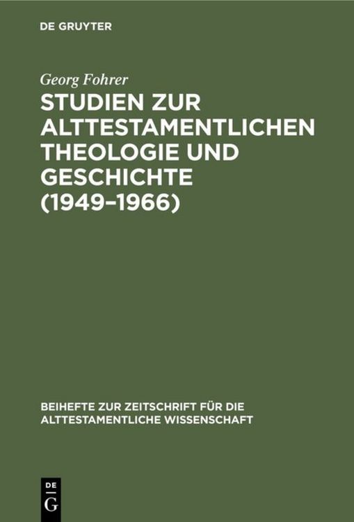 Produktbild: Studien zur alttestamentlichen Theologie und Geschichte (1949&ndash;1966)