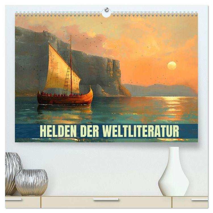 Produktbild: Helden der Weltliteratur (hochwertiger Premium Wandkalender 2026 DIN A2 quer), Kunstdruck in Hochglanz