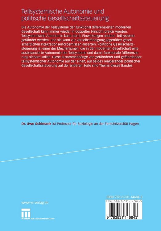 Produktbild: Teilsystemische Autonomie und politische Gesellschaftssteuerung