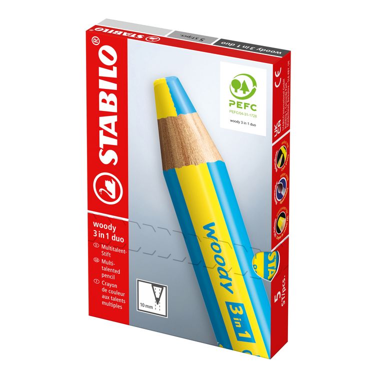 Produktbild: STABILO Multitalent-Stift woody 3 in 1 duo blau/orange