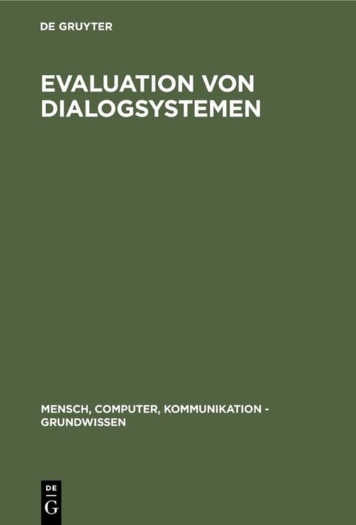 Produktbild: Evaluation von Dialogsystemen