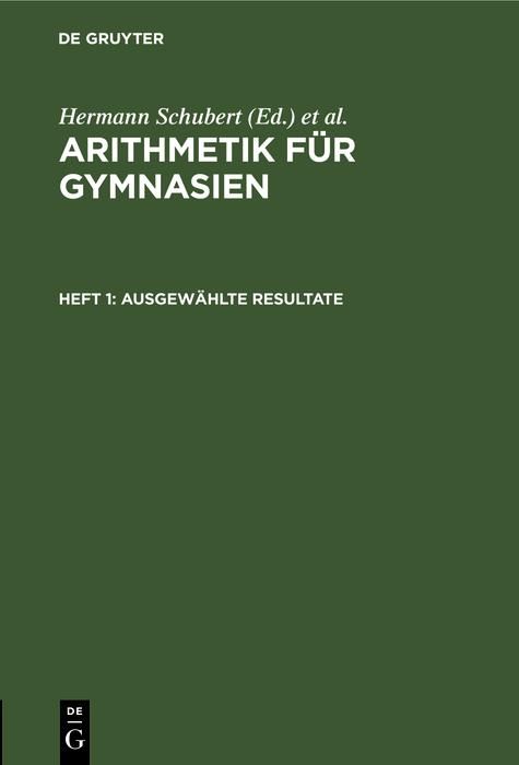 Produktbild: Ausgew&auml;hlte Resultate