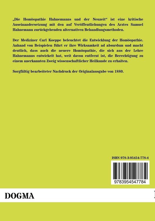 Produktbild: Die Hom&ouml;opathie Hahnemanns und der Neuzeit