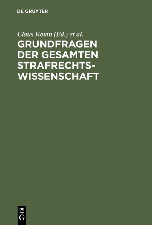Produktbild: Grundfragen der gesamten Strafrechtswissenschaft
