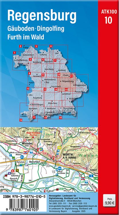 Produktbild: ATK100-10 Regensburg (Amtliche Topographische Karte 1:100000)