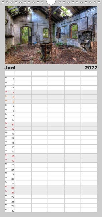 Produktbild: Familienplaner Lost Places in Deutschland (Wandkalender 2022 , 21 cm x 45 cm, hoch)