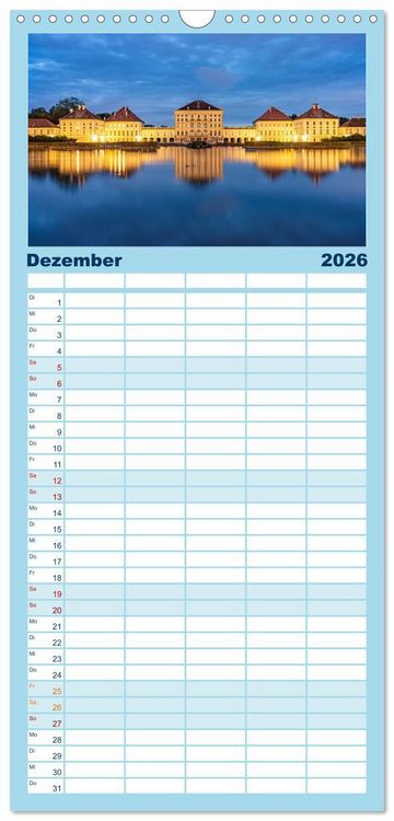 Produktbild: Familienplaner 2026 - Abend in M&uuml;nchen mit 5 Spalten (Wandkalender, 21 x 45 cm) CALVENDO
