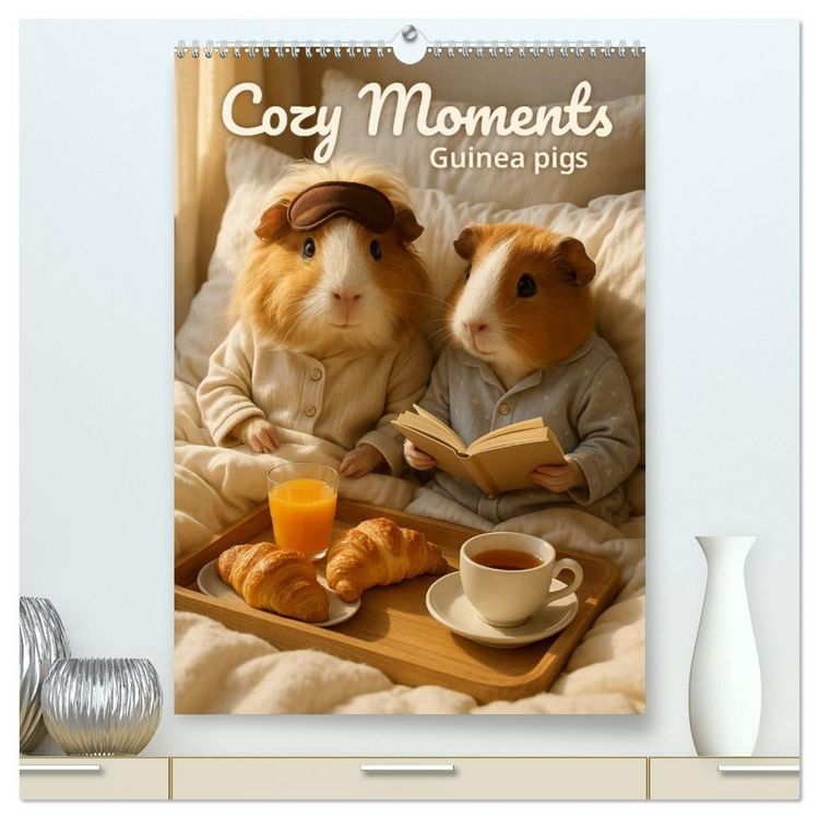 Produktbild: Guinea Pigs Cozy Moments (High Quality Premium Wall Calendar 2027 DIN A2 portrait),CALVENDO 12 Month Wall Calendar
