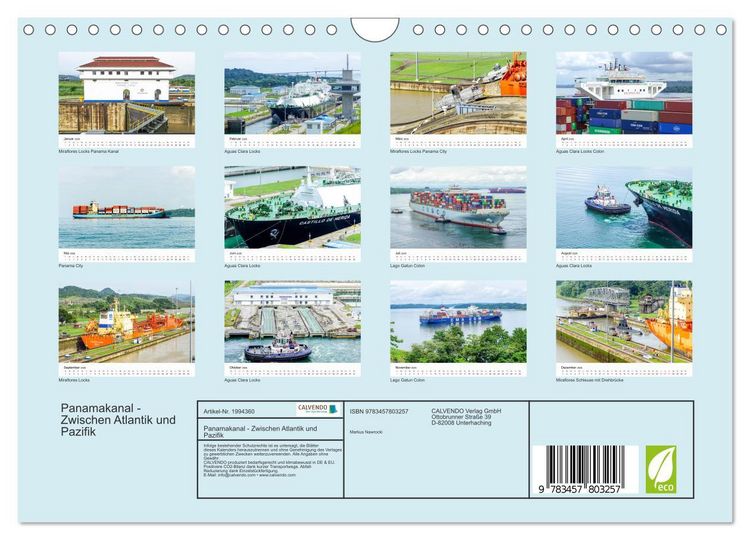 Produktbild: Panamakanal - Zwischen Atlantik und Pazifik (Wandkalender 2026 DIN A4 quer), CALVENDO Monatskalender