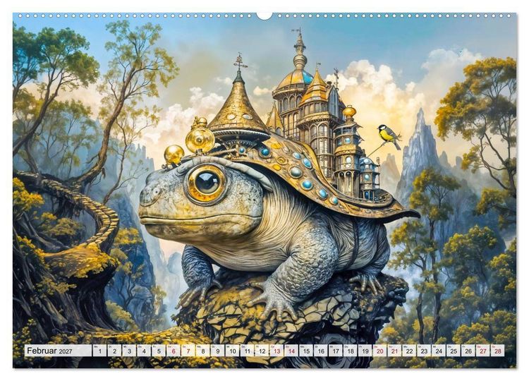 Produktbild: Steampunk Fabelwelten - Magische Kreaturen in Fantasiewelten (hochwertiger Premium Wandkalender 2027 DIN A2 quer), Kunstdruck in Hochglanz