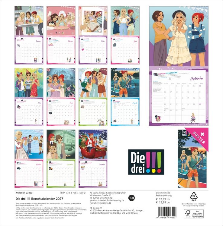 Produktbild: Die drei !!! Broschurkalender 2027