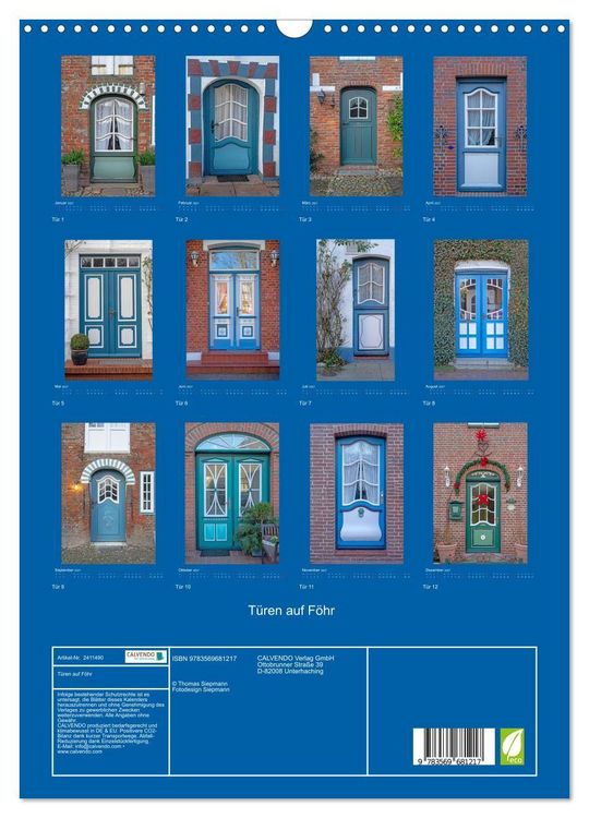 Produktbild: T&uuml;ren auf F&ouml;hr (Wandkalender 2027 DIN A3 hoch), CALVENDO Monatskalender
