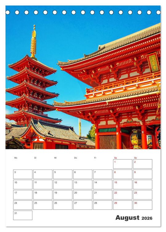 Produktbild: Tokio - Reiseplaner (Tischkalender 2026 DIN A5 hoch), CALVENDO Monatskalender
