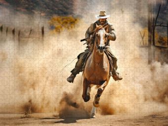 Produktbild: CALVENDO Puzzle Cowboy | 1000 Teile Lege-Gr&ouml;&szlig;e 64x48cm Foto-Puzzle f&uuml;r gl&uuml;ckliche Stunden