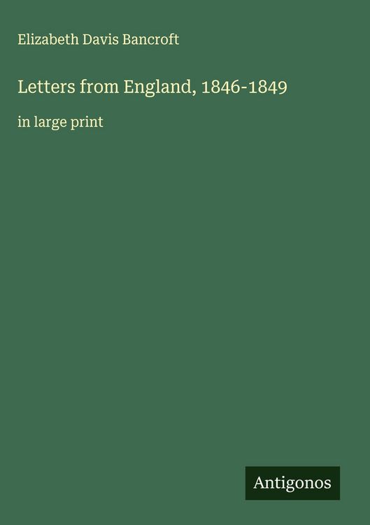 Produktbild: Letters from England, 1846-1849