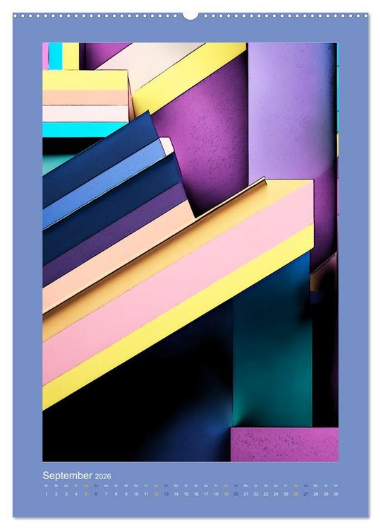 Produktbild: WALL ART Geometrische Konzeptkunst (Wandkalender 2026 DIN A2 hoch), CALVENDO Monatskalender