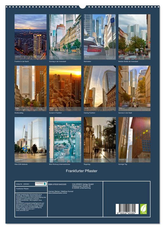 Produktbild: Frankfurter Pflaster (hochwertiger Premium Wandkalender 2026 DIN A2 hoch), Kunstdruck in Hochglanz