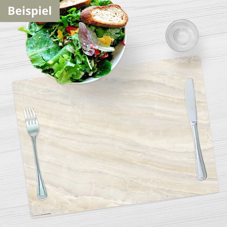 Produktbild: Tischsetmacher Tischsets Marmorplatte mit beiger Maserung, aus hochwertigem Vinyl (4 St&uuml;ck), 44 x 32 cm