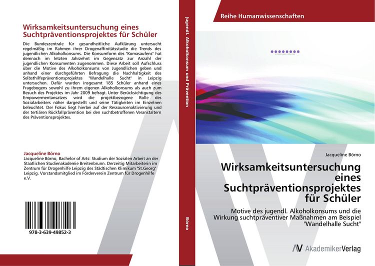 Produktbild: Wirksamkeitsuntersuchung eines Suchtpr&auml;ventionsprojektes f&uuml;r Sch&uuml;ler