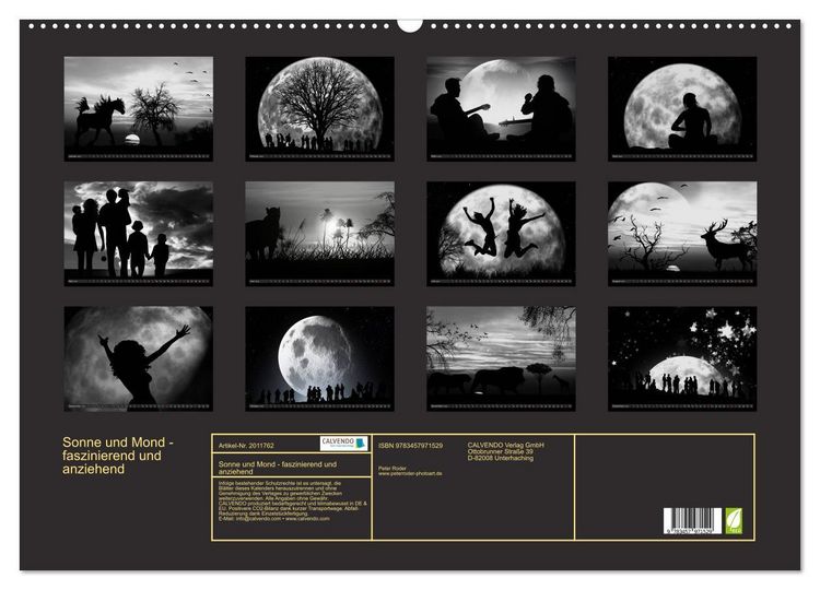Produktbild: Sonne und Mond - faszinierend und anziehend (Wandkalender 2026 DIN A2 quer), CALVENDO Monatskalender
