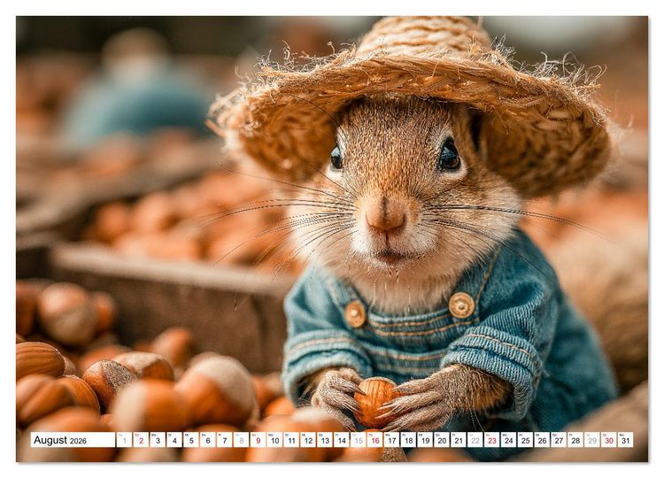 Produktbild: Eichh&ouml;rnchen - Die lustigen Tiere und ihre Berufe im Wald (Wandkalender 2026 DIN A3 quer), CALVENDO Monatskalender
