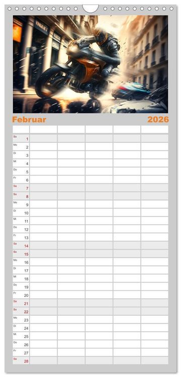Produktbild: Familienplaner 2026 - Motorrad Speed mit 5 Spalten (Wandkalender, 21 x 45 cm) CALVENDO