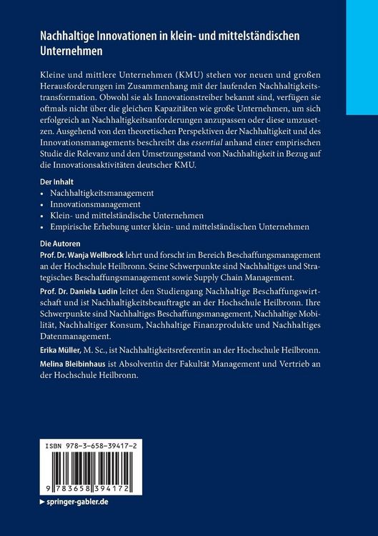Produktbild: Nachhaltige Innovationen in klein- und mittelst&auml;ndischen Unternehmen