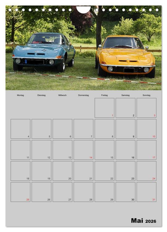 Produktbild: Opel GT Terminplaner (Wandkalender 2026 DIN A4 hoch), CALVENDO Monatskalender