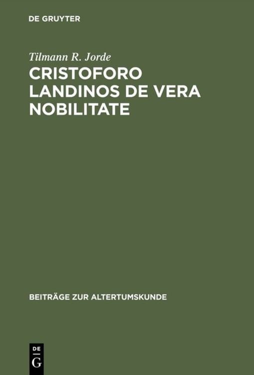 Produktbild: Cristoforo Landinos De vera nobilitate