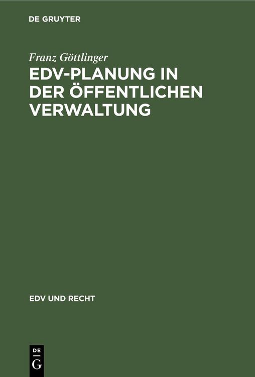 Produktbild: EDV-Planung in der &Ouml;ffentlichen Verwaltung
