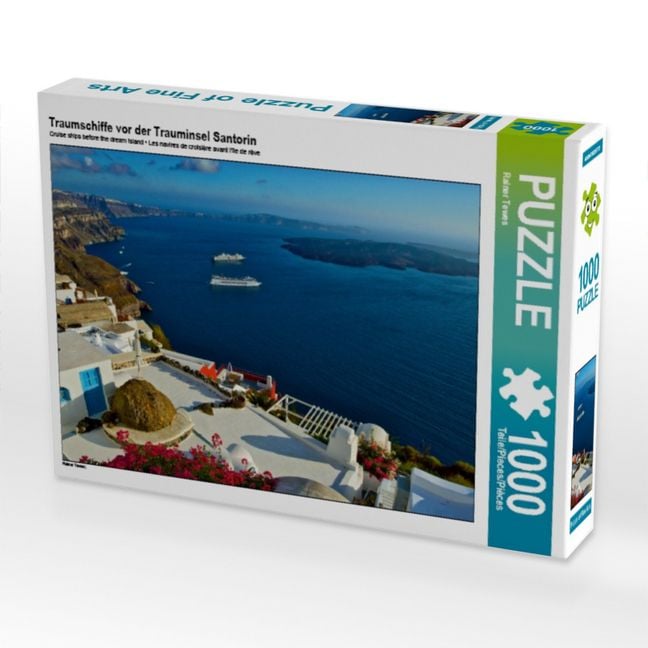 Produktbild: CALVENDO Puzzle Traumschiffe vor der Trauminsel Santorin | 1000 Teile Lege-Gr&ouml;&szlig;e 64x48cm Foto-Puzzle f&uuml;r gl&uuml;ckliche Stunden