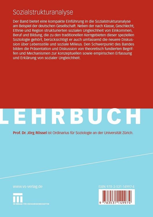 Produktbild: Sozialstrukturanalyse