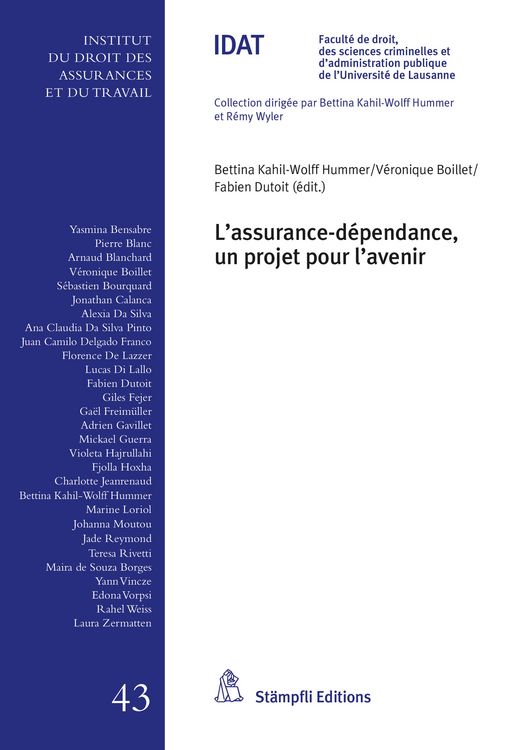 Produktbild: L'assurance d&eacute;pendance, un projet pour l'avenir