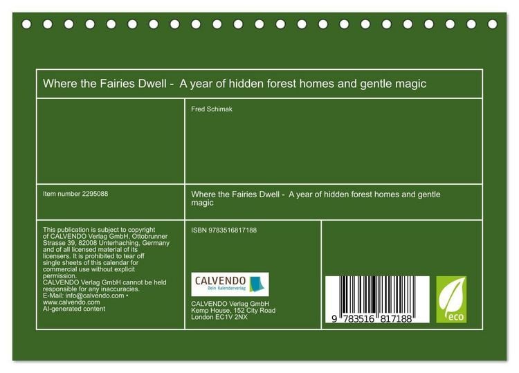 Produktbild: Where the Fairies Dwell - A year of hidden forest homes and gentle magic (Desk Calendar 2027 DIN A5 landscape), CALVENDO 12 Month DeskCalendar