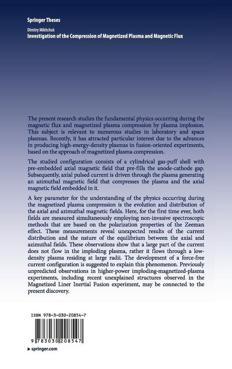 Produktbild: Investigation of the Compression of Magnetized Plasma and Magnetic Flux