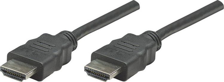 Produktbild: Manhattan HDMI Anschlusskabel HDMI-A Stecker, HDMI-A Stecker 1.00 m Schwarz 308816 HDMI-Kabel