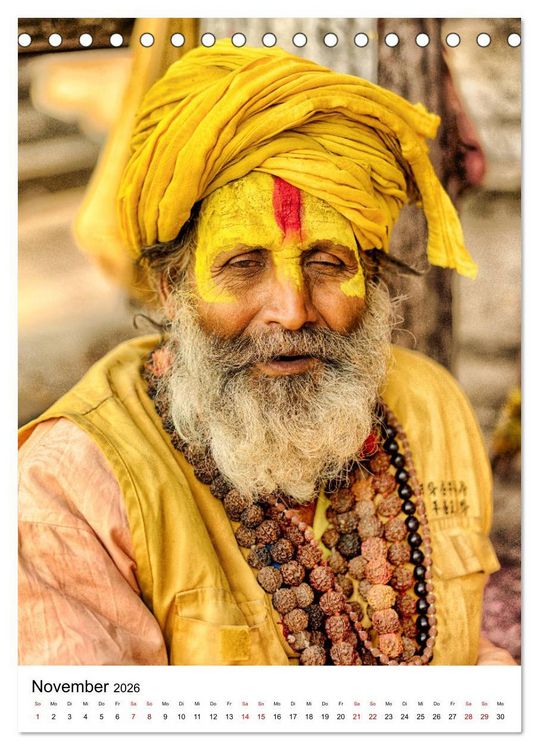 Produktbild: Sadhus - Die heiligen M&auml;nner von Nepal (Tischkalender 2026 DIN A5 hoch), CALVENDO Monatskalender