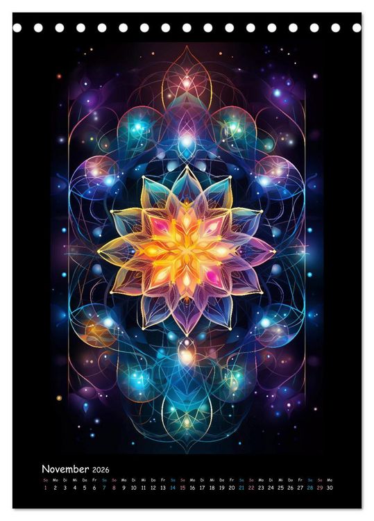 Produktbild: Fractale Mandalas (Tischkalender 2026 DIN A5 hoch), CALVENDO Monatskalender