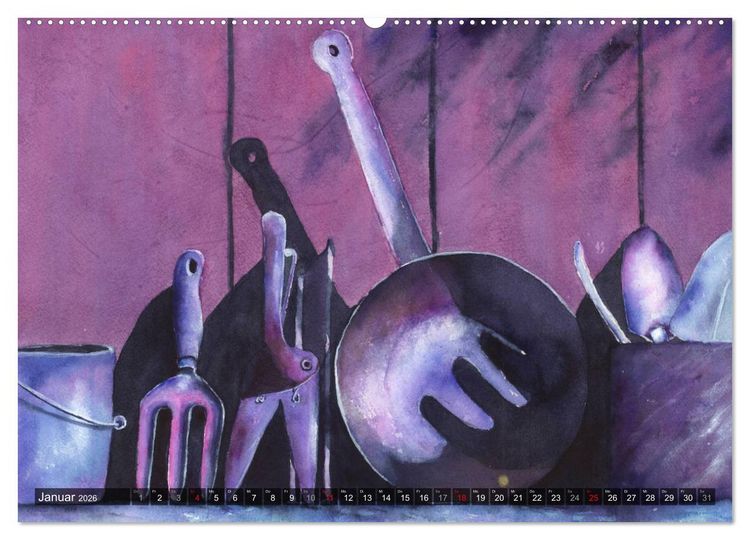 Produktbild: Garten Aquarelle (Wandkalender 2026 DIN A2 quer), CALVENDO Monatskalender