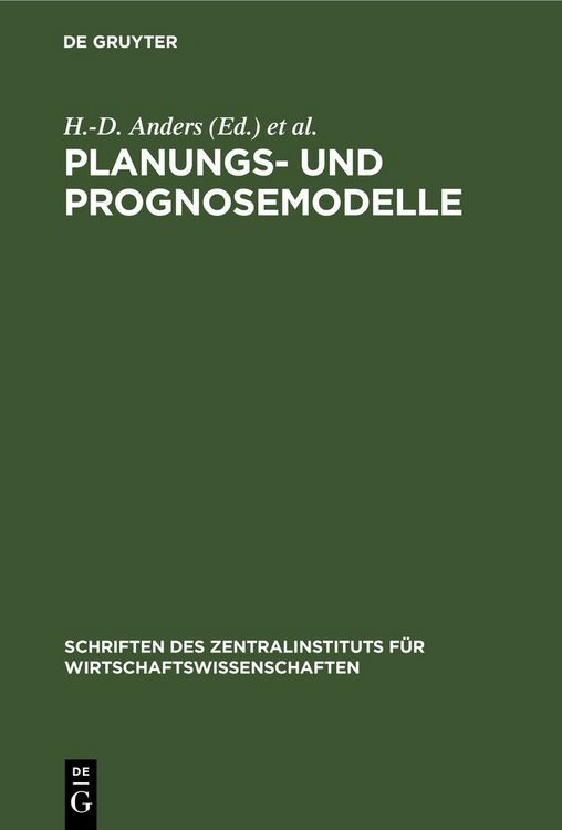 Produktbild: Planungs- und Prognosemodelle