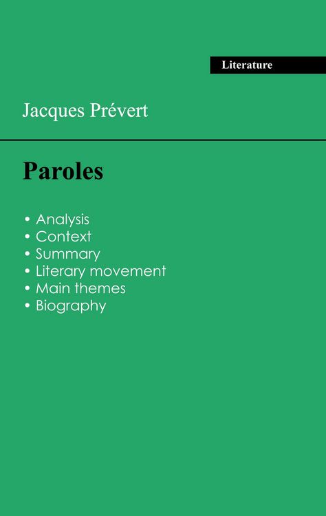 Produktbild: Succeed all your 2026 exams: Analysis of the collection of Jacques Pr&eacute;vert's Paroles