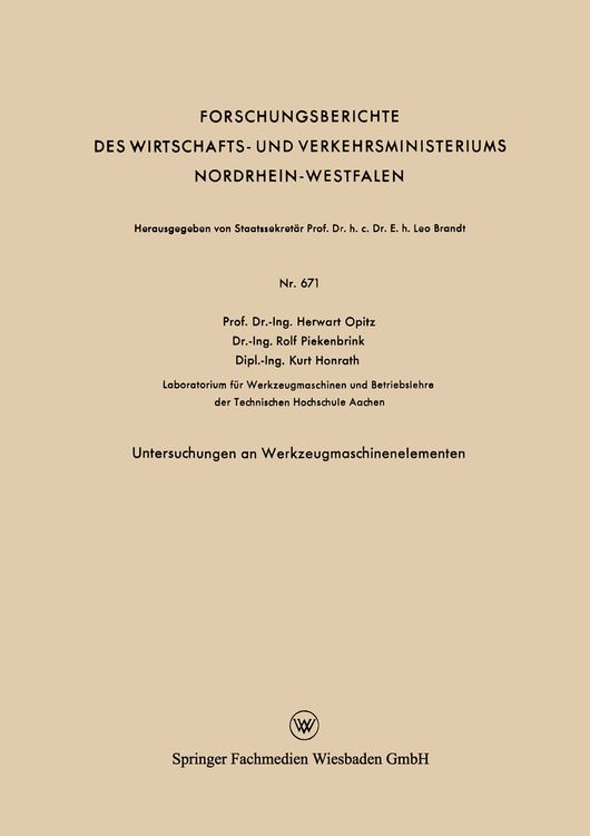 Produktbild: Untersuchungen an Werkzeugmaschinenelementen