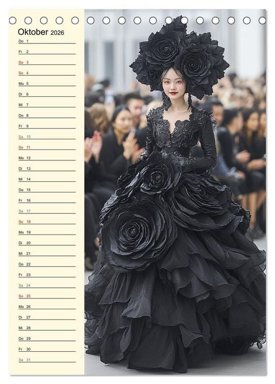 Produktbild: Bl&uuml;tenzauber. High Fashion auf dem Catwalk (Tischkalender 2026 DIN A5 hoch), CALVENDO Monatskalender